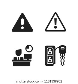 signal icon. 4 signal vector icons set. car key, warning sign and warning icons for web and design about signal theme