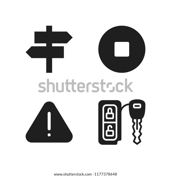 signal icon. 4\
signal vector icons set. car key, warning and sign icons for web\
and design about signal\
theme