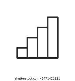 Signalsymbol, Balken, lineares Stilsymbol. Bearbeitbare Strichbreite