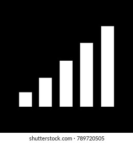 Signal icon. Black background. Vector.