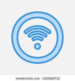 Signal icon in blue style about social media, use for website mobile app presentation