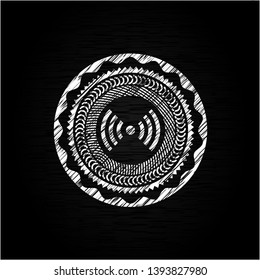 signal icon with chalkboard texture