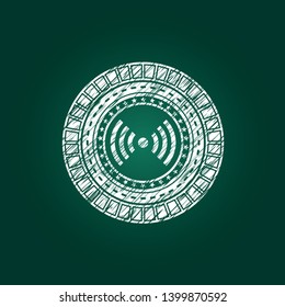 signal icon with chalkboard texture