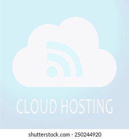 signal icon in the cloud and white text over blue color background