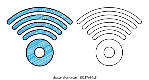 signal icon design vector with texture. editable outline for other style