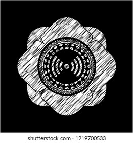 signal icon drawn on blackboard
