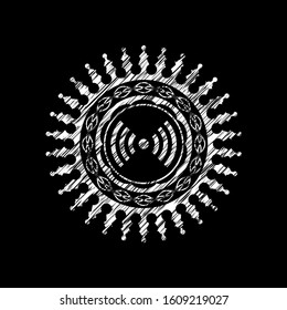 signal icon drawn on blackboard