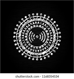 signal icon drawn on a chalkboard