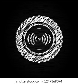 signal icon drawn on a chalkboard