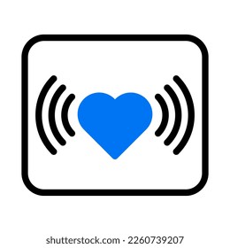 signal icon duotone blue style valentine illustration vector element and symbol perfect. Icon sign from modern collection for web.