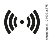 Signal icon ensures connection. Wireless network spans wide. Internet access optimized. Vector illustration. EPS 10.