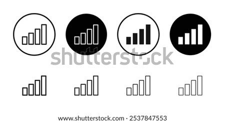 Signal icon Flat simple outline set