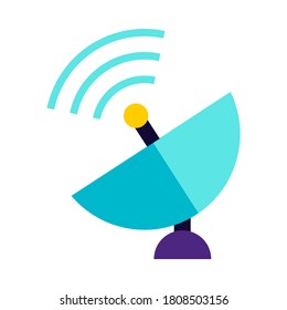 Signal icon in flat style isolated on white background. Vector illustration of antenna