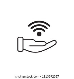 Signal icon flat vector template design trendy