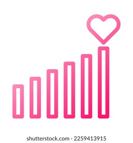 signal icon gradient red style valentine illustration vector element and symbol perfect. Icon sign from modern collection for web.