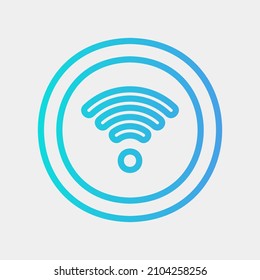 Icono de señal en estilo gradiente sobre medios sociales, uso para presentación de aplicaciones móviles de sitios web