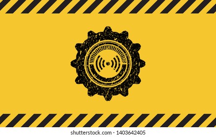 signal icon grunge warning sign emblem. Vector Illustration. Detailed.