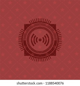 signal icon inside badge with red background
