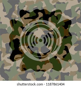 signal icon inside camo texture