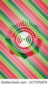 signal icon inside christmas badge.