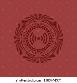 signal icon inside red icon or emblem