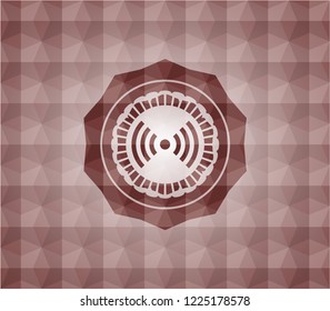 signal icon inside red polygonal badge. Seamless.