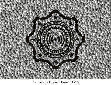 signal icon inside retro style black emblem with bubbles background. Vector Illustration. Detailed. 