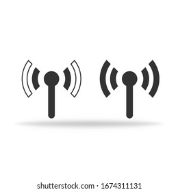 Signal icon, isolated in flat design. Antenna signal of connection. Vector EPS 10
