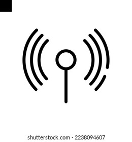 signal icon line style vector	