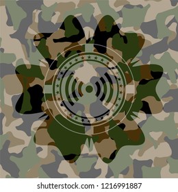 signal icon on camouflaged texture