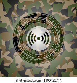 signal icon on camouflaged texture