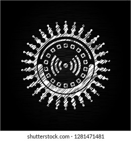 signal icon on chalkboard