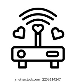 signal icon outline style valentine illustration vector element and symbol perfect. Icon sign from modern collection for web.