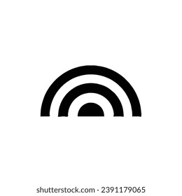 Signal icon. Radar road sign. Simple style signal company poster background symbol. Signal brand logo design element. Signal t-shirt printing. Vector for sticker.