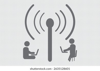 Signal icon set. Wifi signal icon. person using wifi icon EPS 10