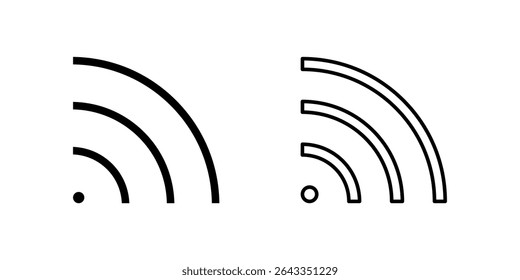 Conjunto de iconos de señal para conectividad inalámbrica, recepción o red.