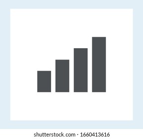 Signal icon. Simple signal with different bar levels. Vector Illustration.