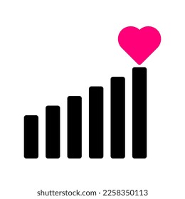 icono de señal sólido estilo rosa negro valentina ilustración elemento vector y símbolo perfecto. Signo de icono de la colección moderna para la web.