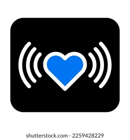 signal icon solid blue black valentine illustration vector element and symbol perfect. Icon sign from modern collection for web.