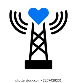 icono de señal elemento vector de ilustración azul sólido negro y símbolo perfecto. Signo de icono de la colección moderna para la web.