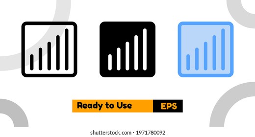 signal icon with three style for website, social media, and presentation