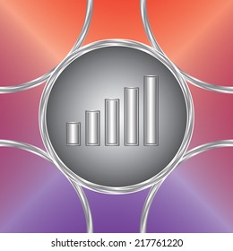 Signal icon. Vector button. Colorful background. Original design         