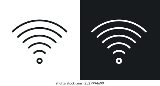 Signal icon vector icon set black filled and outlined style.