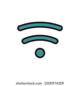 Signal icon, wifi icon, vector flat icon illustration isolated on white background, simple flat design. 
