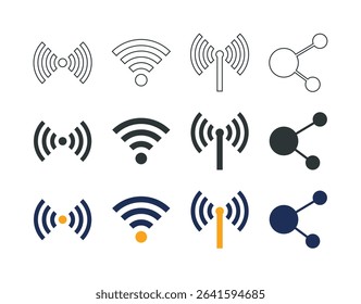 Signal Icons (3 styles - colored, outline, solid)