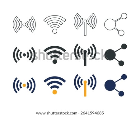 Signal Icons (3 styles - colored, outline, solid)