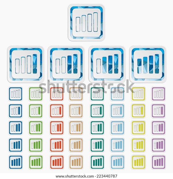 Signal Icons Level Symbols Set Colorful Stock Vector (Royalty Free ...