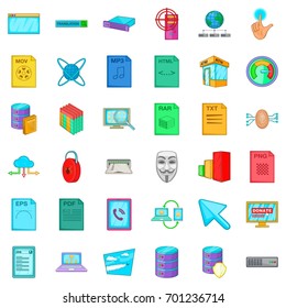 Signal icons set. Cartoon style of 36 signal vector icons for web isolated on white background