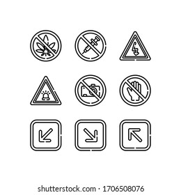 Signal icons set line - vector