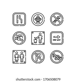 Signal icons set line - vector